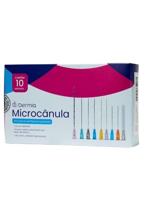 MICROCÂNULA FLEXÍVEL DERMIA BEAUTY  FLAT COM 10 UNIDADES