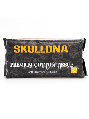 LENÇOS SKULLDNA DE ALGODAO DESCARTAVEIS COM 50 UNIDADES