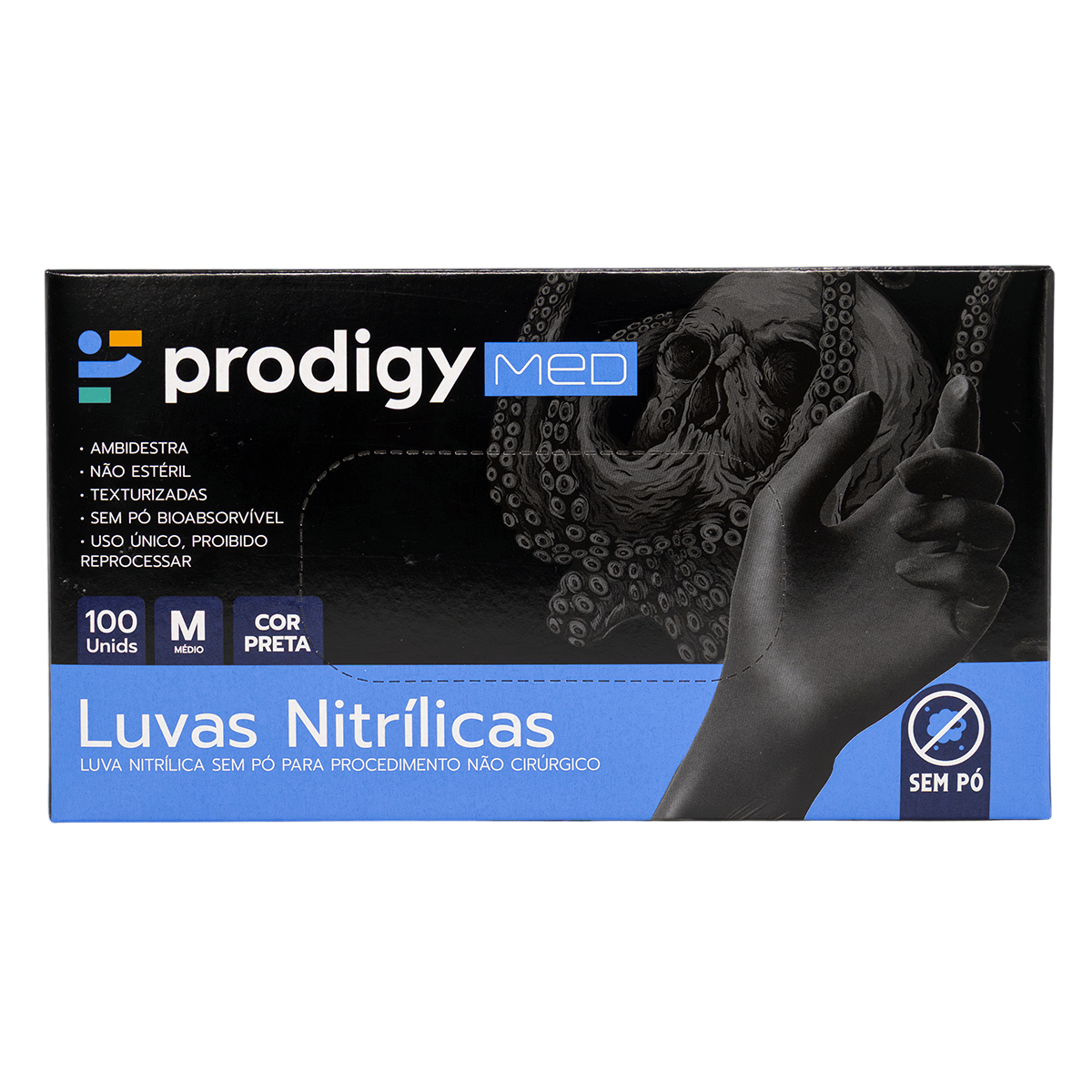 LUVAS NITRÍLICAS SEM PÓ PRODIGY MED PARA PROCEDIMENTOS NÃO